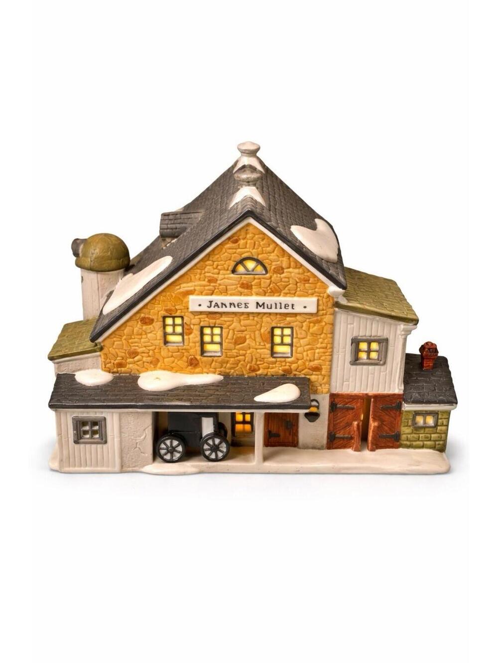 Dept 56 Jannes Mullet Amish Barn From New England Village Series #5944-7 Lighted
